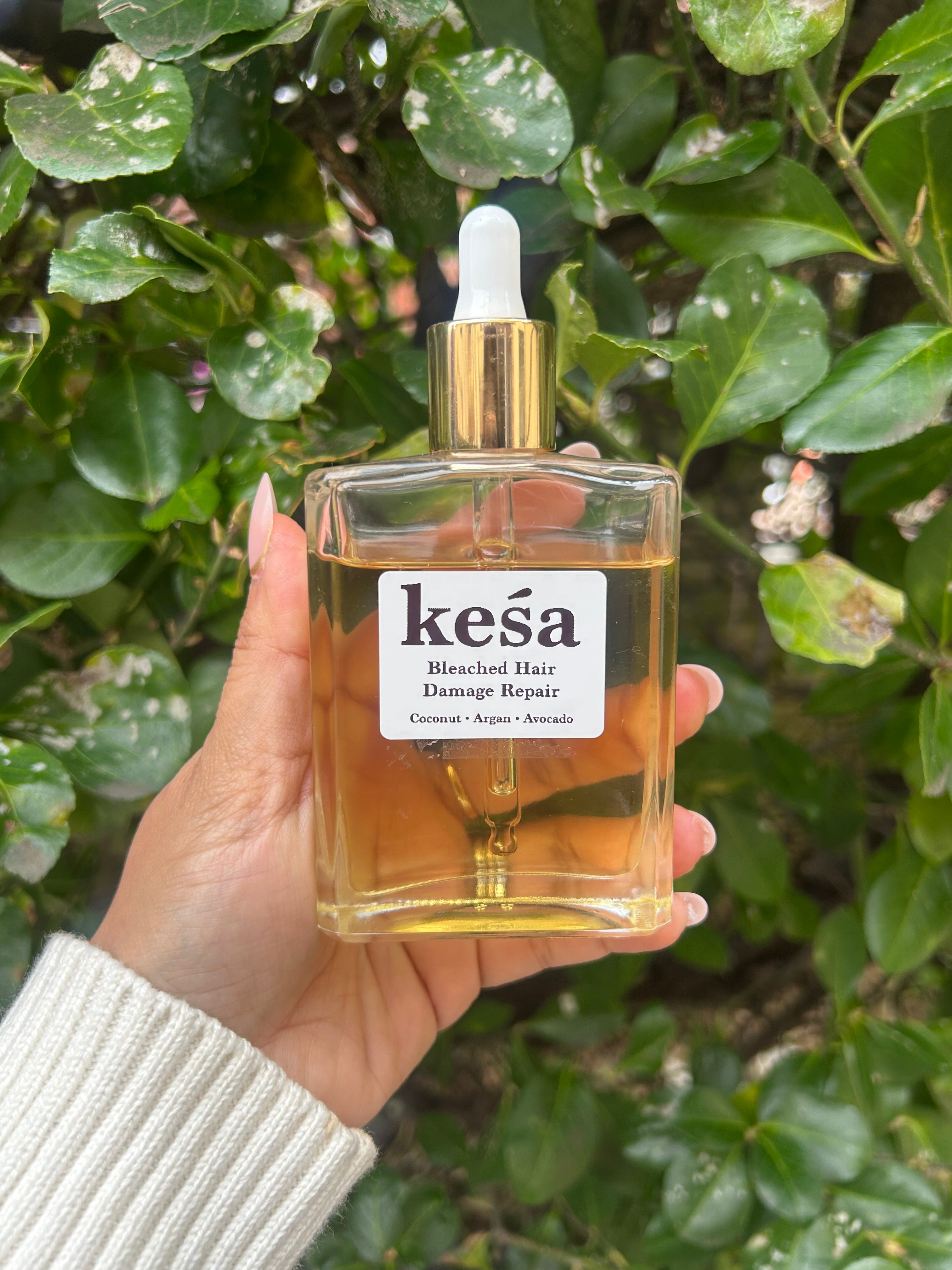 Keśa Hair Repair Oil | Pre-Wash Treatment for Damaged, Dry & Color-Treated Hair | Nourishing Coconut Argan Avocado Oil