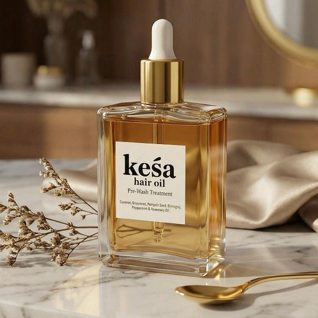 Keśa Hair Growth Oil | Natural Organic Serum for Alopecia Hair Loss with DHT Blockers