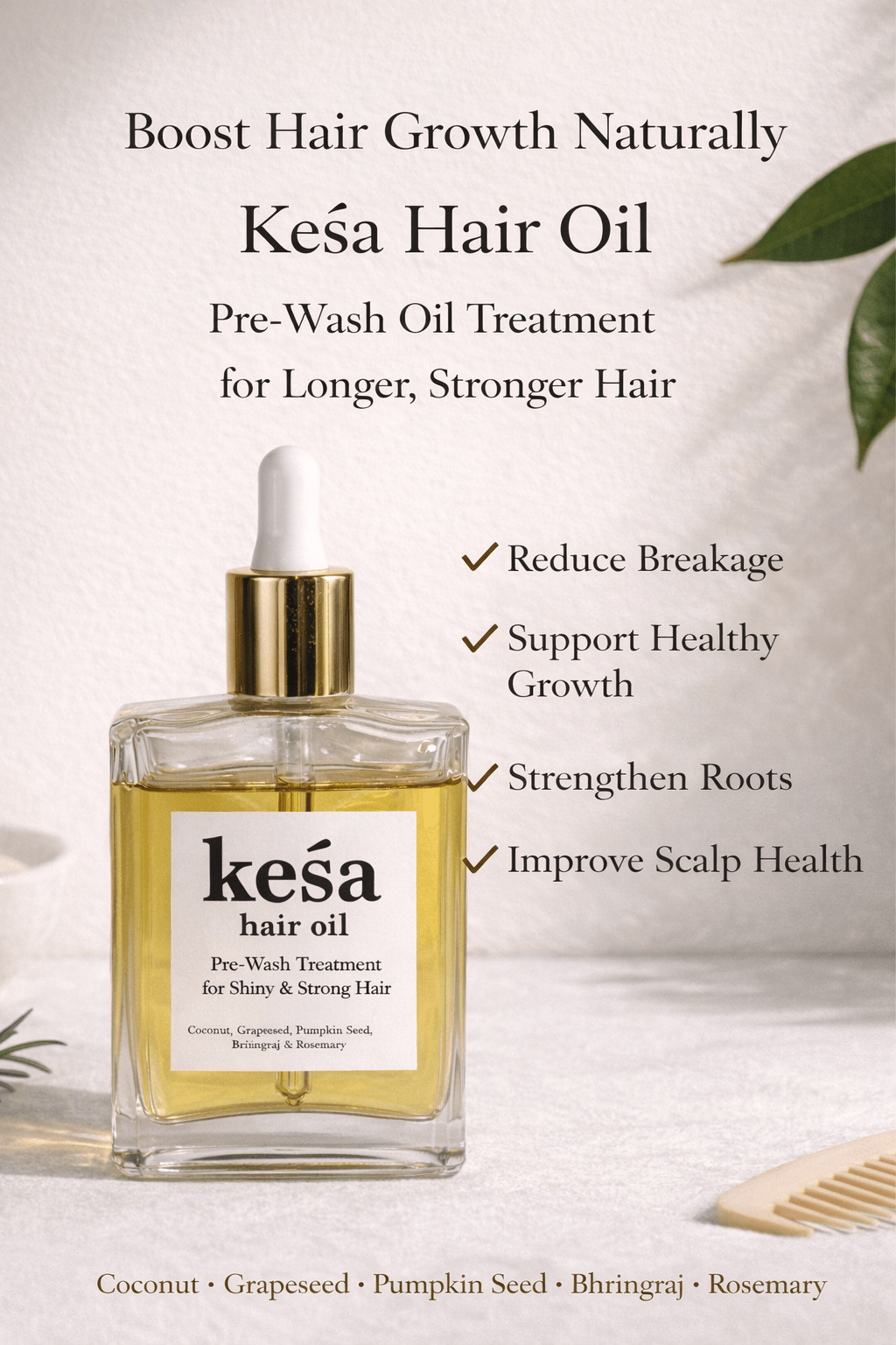 Keśa Hair Growth Oil Designed for Weight Loss - Related Hair Loss with DHT Blockers - keśa beauty